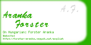 aranka forster business card